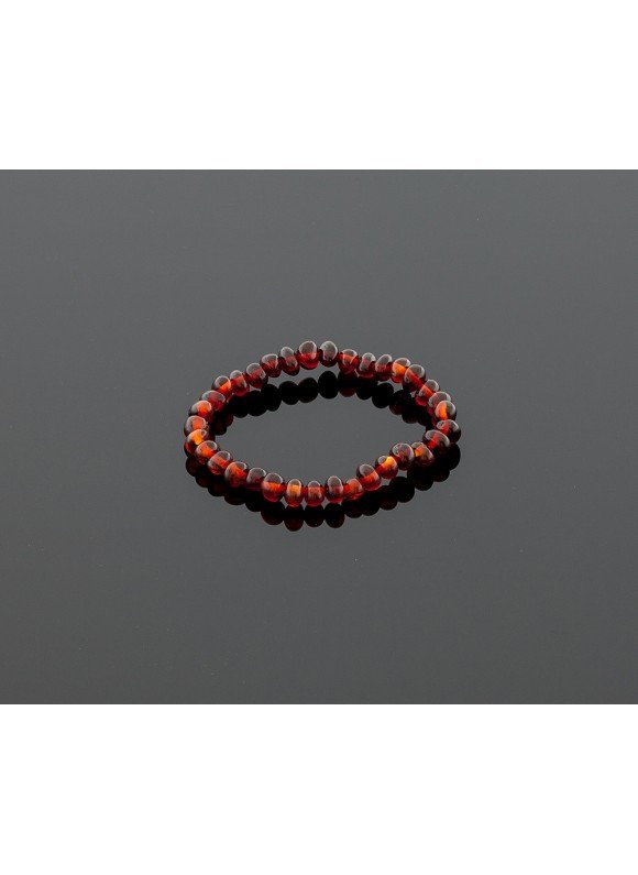 Baby amber bracelet - dark cognac baroque beads