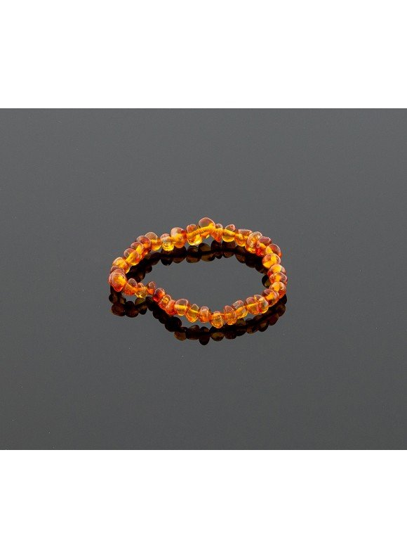 Baby amber bracelet - honey baroque beads