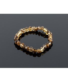 Baby amber bracelet - green baroque beads