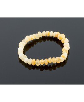 Baby amber bracelet - milky baroque beads