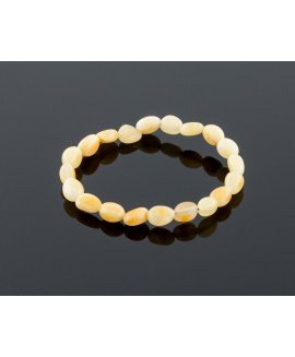 Baby amber bracelet - milky olive beads