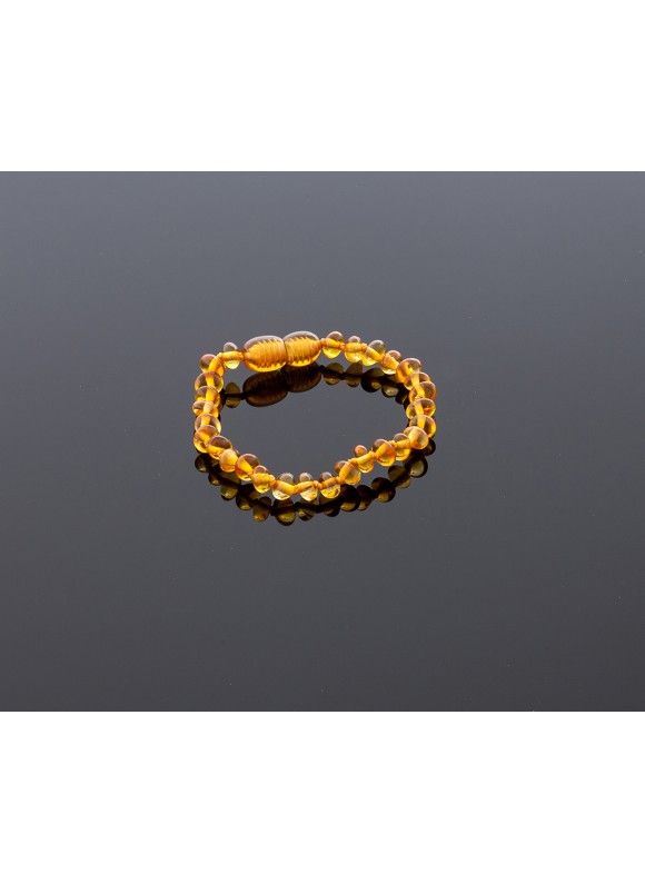Baby amber bracelet - honey baroque beads