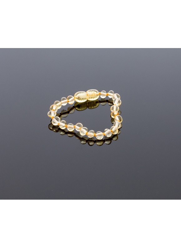 Baby amber bracelet - lemon baroque beads