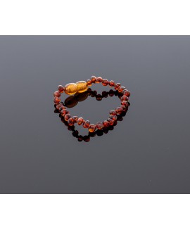Baby amber bracelet - cognac baroque beads