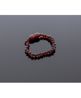 Baby amber bracelet - cherry baroque beads