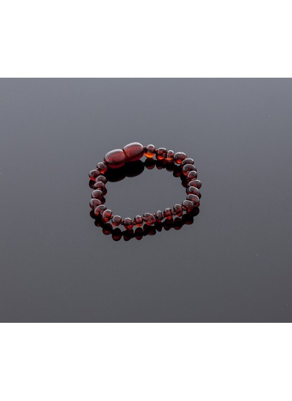 Baby amber bracelet - cherry baroque beads