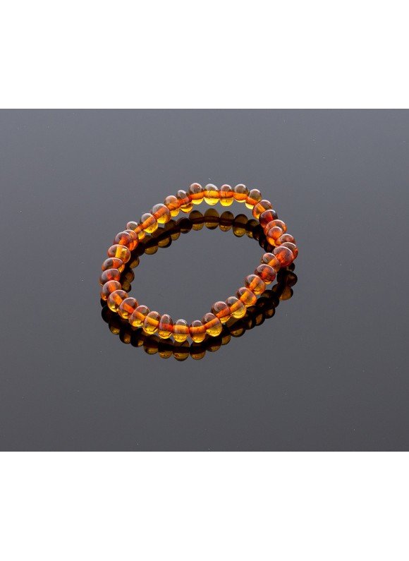 Baby amber bracelet - cognac baroque beads