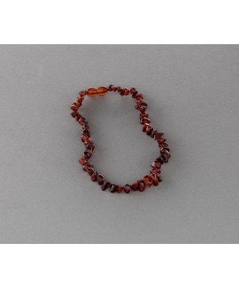 Baby amber necklace - dark cognac chips