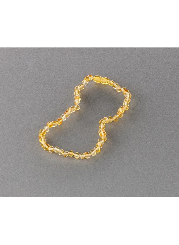 Baby amber necklace - lemon baroque beads