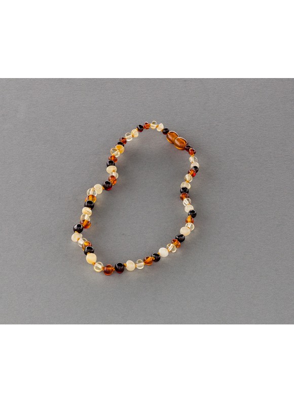 Baby amber necklace - multicolored baroque beads