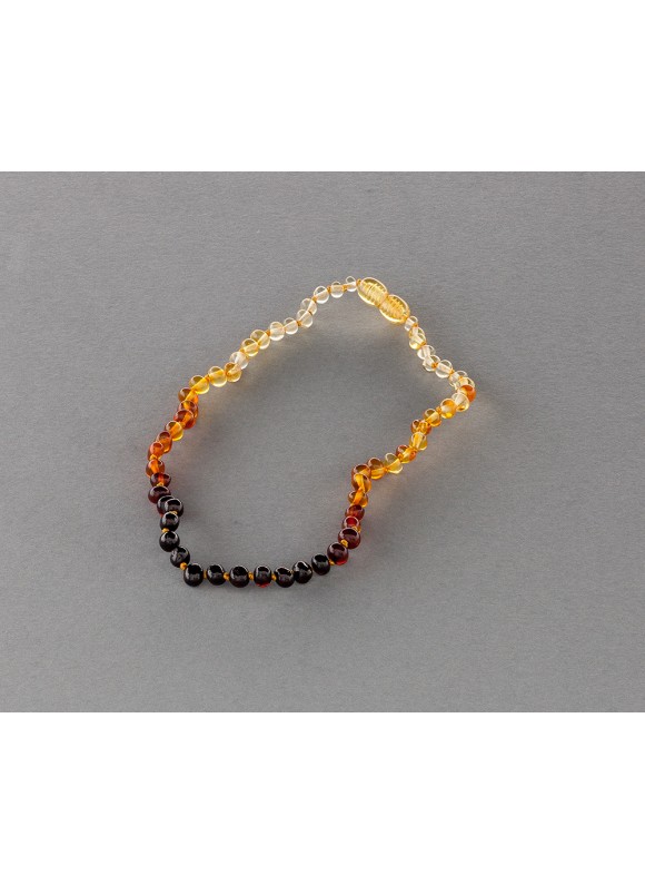 Baby amber necklace - rainbow baroque beads
