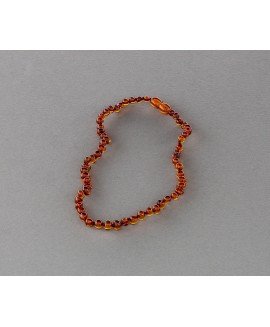 Baby amber necklace - cognac baroque beads