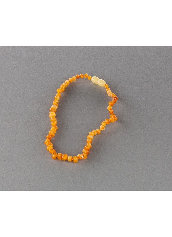 Baby amber necklace - opaque baroque beads