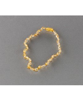 Baby amber necklace - lemon olive beads