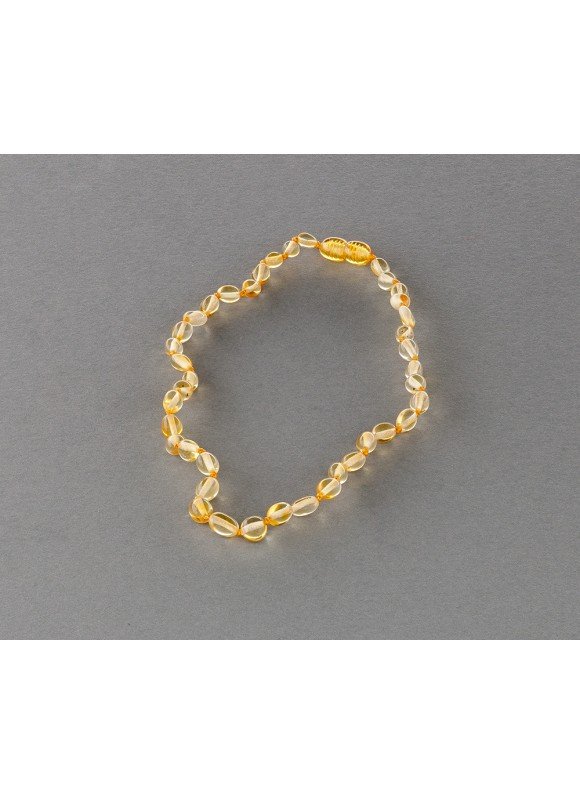 Baby amber necklace - lemon olive beads