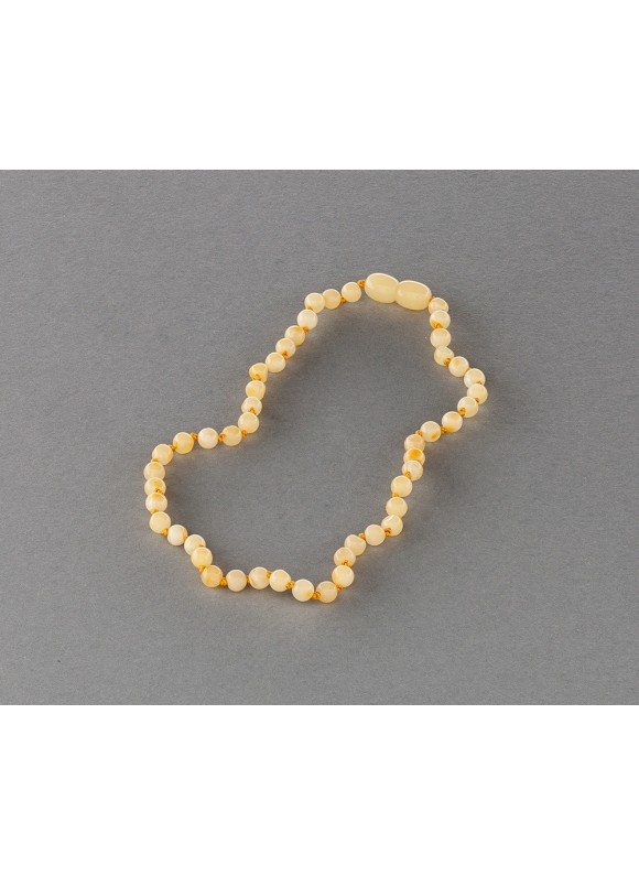 Baby amber necklace -  milky beads