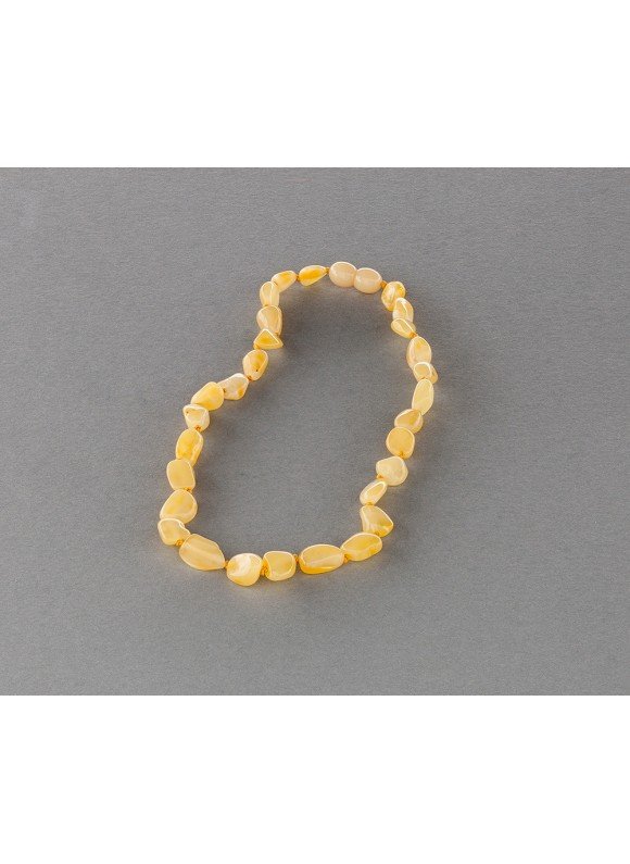 Baby amber necklace - flat butterscotch olives 