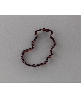 Baby amber necklace - cherry olive beads