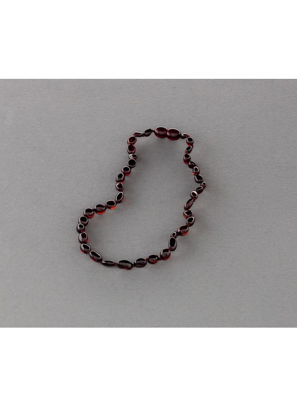 Baby amber necklace - cherry olive beads
