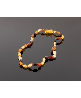 Baby amber necklace - multicolor olive beads