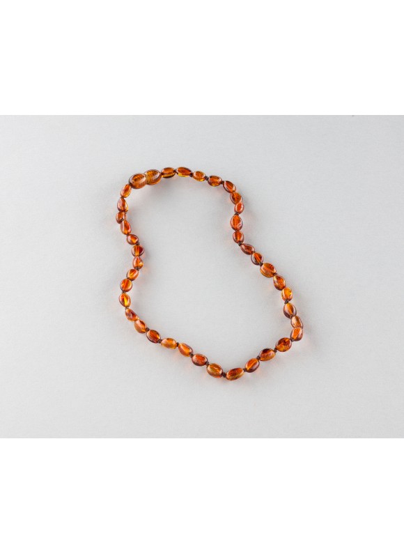 Baby amber necklace - cognac olives