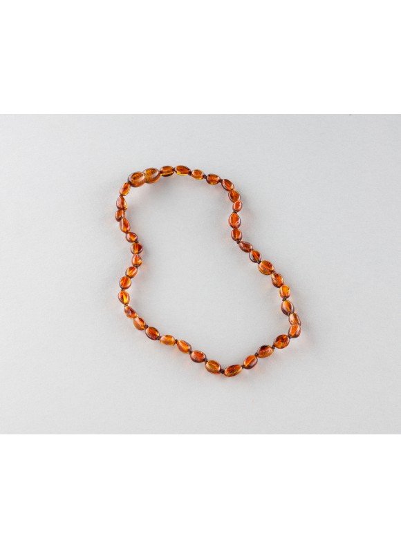 Baby amber necklace - cognac olives