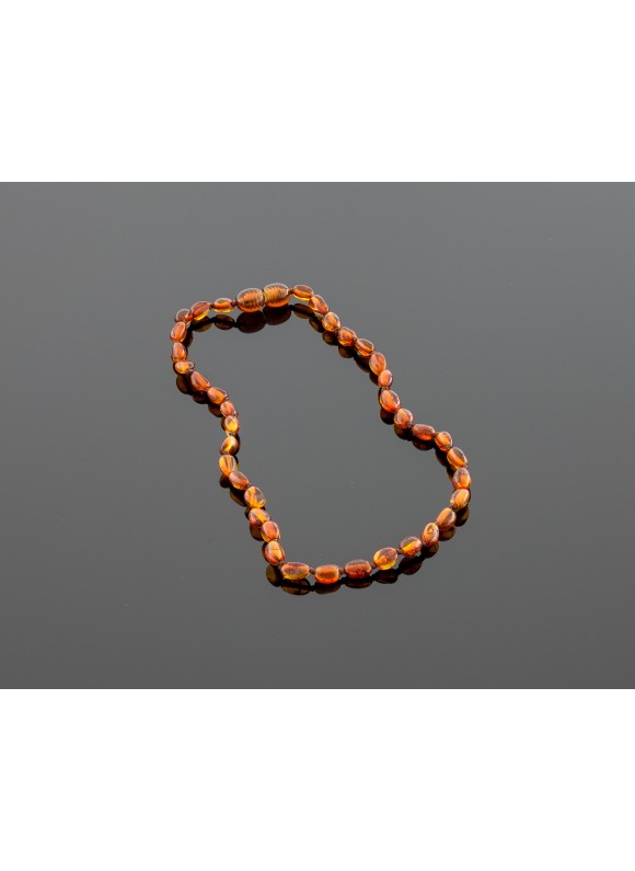 Baby amber necklace - cognac olives