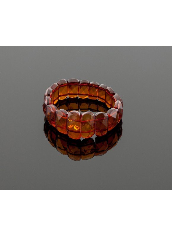 Faceted cognac amber bracelet