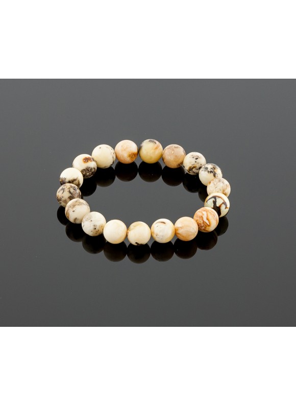 Natural round amber bracelet, 10 mm