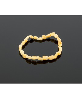 Adult amber bracelet - milky olive beads