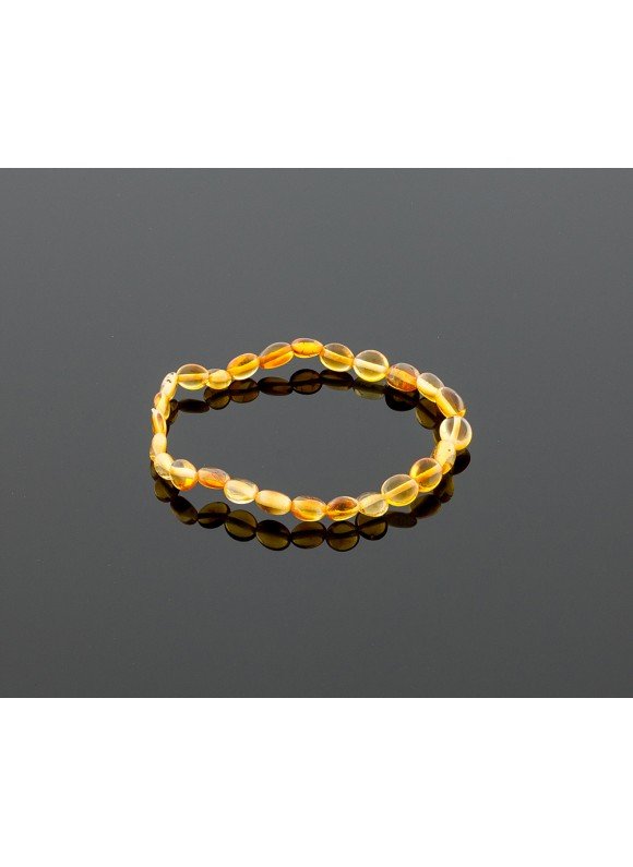 Adult amber bracelet - honey olive beads