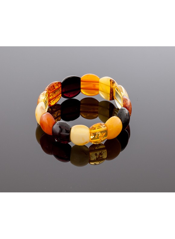 Pure multicolor amber bracelet