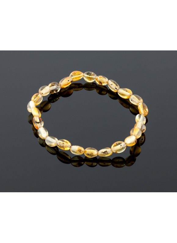 Adult amber bracelet - natural olive beads