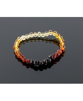 Adult amber bracelet - rainbow baroque beads