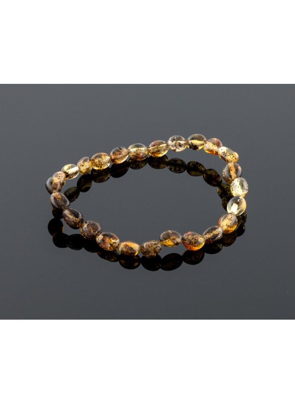 Adult amber bracelet - natural black olive beads