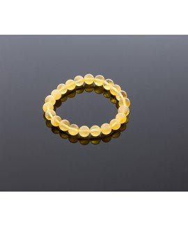 Natural yellow-lemon amber bracelet, 8mm