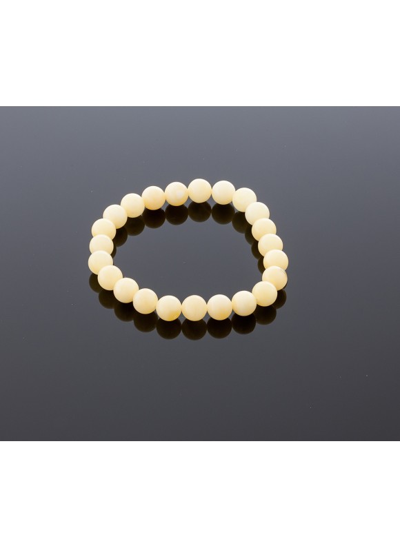 Natural white amber bracelet, 8mm