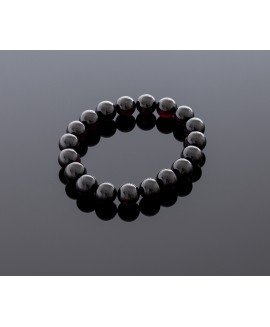 Cherry amber bracelet - Black lady, 10mm