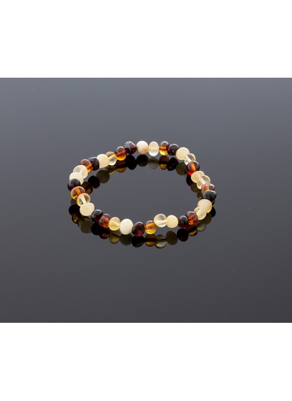Adult amber bracelet - multicolored baroque beads