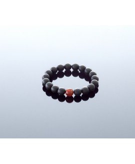 Round black amber bracelet, 9mm