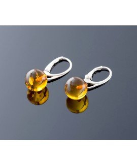 Pure Baltic amber earrings, 11mm