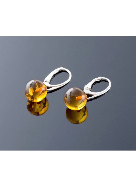 Pure Baltic amber earrings, 11mm