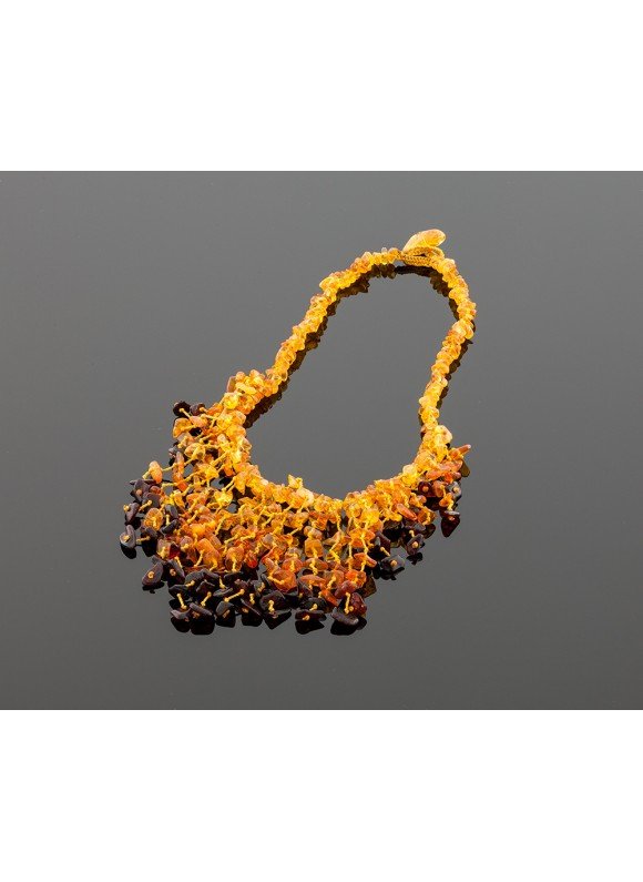 Hand-braided amber necklace