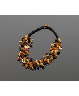 Hand-braided amber necklace