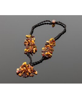 Hand-braided amber necklace