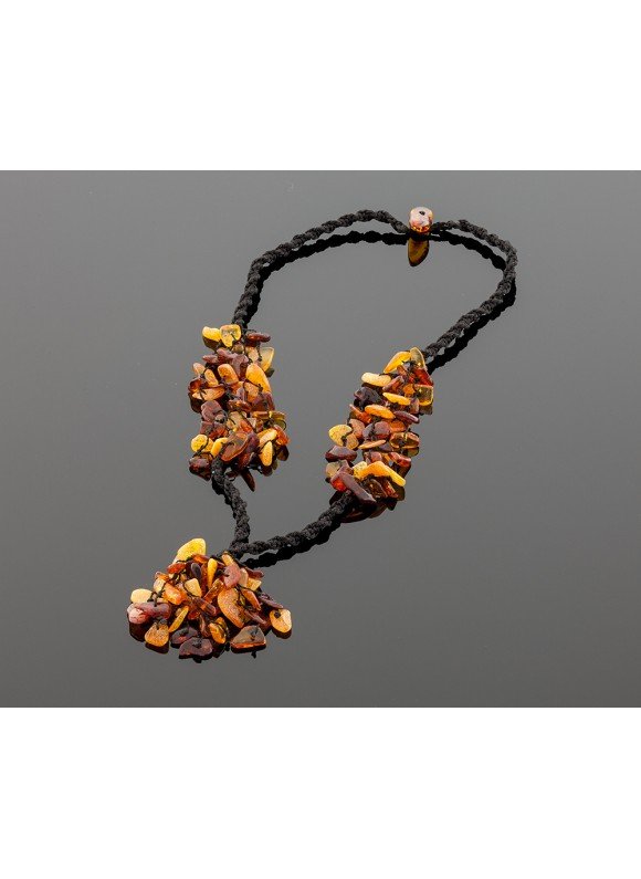 Hand-braided amber necklace