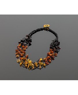 Hand-braided amber necklace