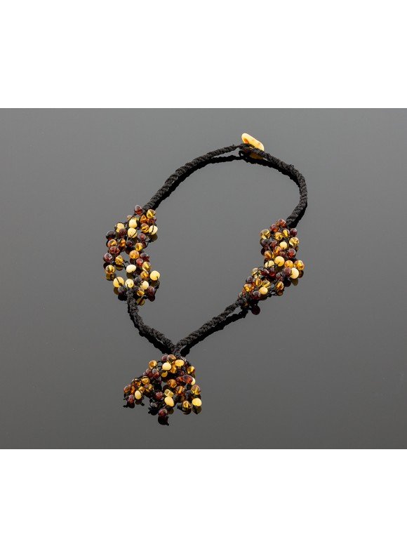 Hand-braided amber necklace