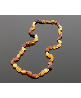 Long, multicolored amber necklace, 80cm