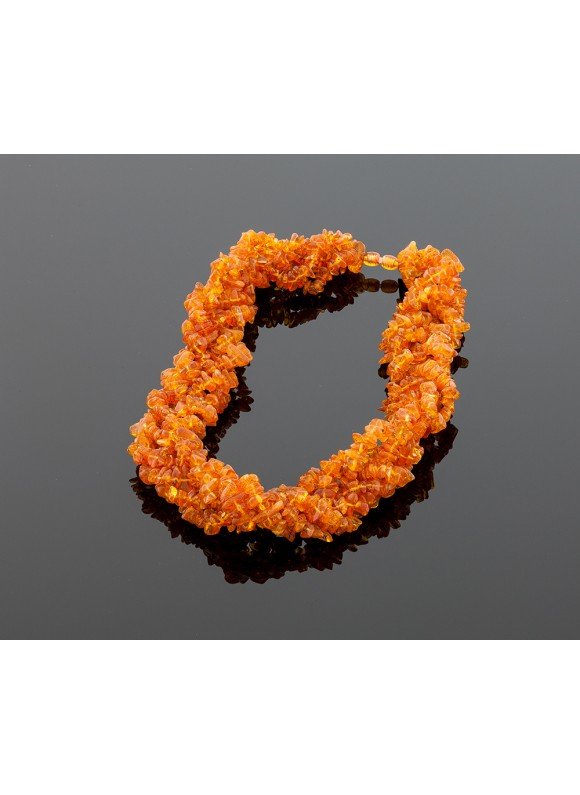 Hand-braided amber necklace